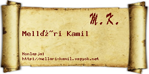 Mellári Kamil névjegykártya